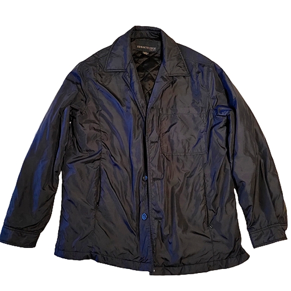 Kenneth Cole N.Y. men's black button down light wind breaker jacket size Large - Picture 2 of 16